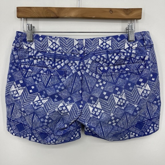 American Eagle Chino Shorts Women's 2 Blue All Over Print Midi Beach - Picture 4 of 9